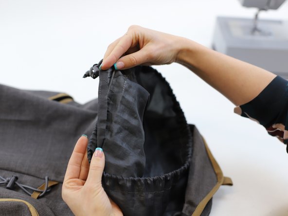 How to Repair a Broken Drawstring Tunnel in a Backpack, Prepare the drawstring: crwdns2935265:03crwdnd2935265:03crwdnd2935265:03crwdne2935265:0