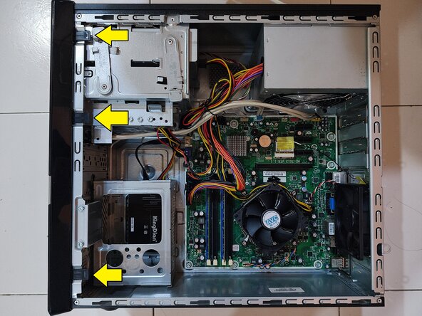 DVD Drive Removal, Remove the front panel: step 2, image 1 of 2