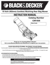 Black and Decker CM1936 - 36V 19in Mower Type 1 