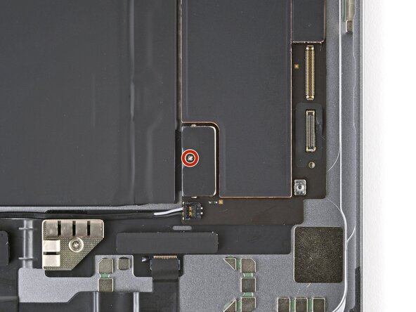 iPad Air 6 11" Battery Replacement, Remove the battery connector screw: step 22, image 1 of 2