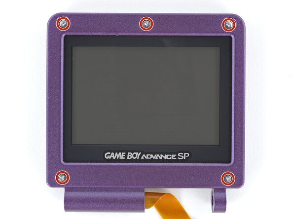 How to Reshell Your Game Boy Advance SP, Install the screen screws: crwdns2935265:040crwdnd2935265:01crwdnd2935265:02crwdne2935265:0