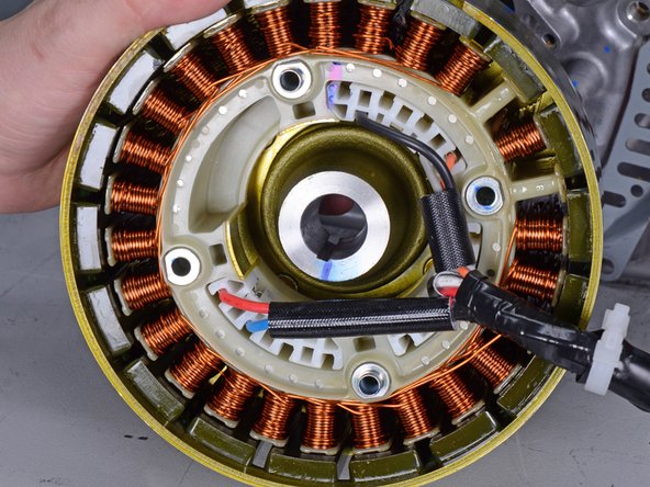 Honda 3000 Watt Generator EB3000CK2A Rotor and Stator Assembly Replacement, Confirm axle key and wiring harness placement: step 46, image 2 of 2