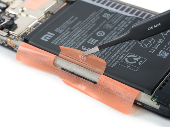 Xiaomi Poco M3 Battery Replacement, Peel the "B" pull tab off the battery: step 16, image 2 of 2