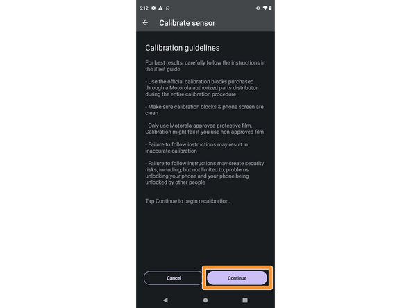 How to Calibrate the In-Screen Optical Fingerprint Sensor on Your Motorola Phone, Open the calibration tool: step 3, image 3 of 3