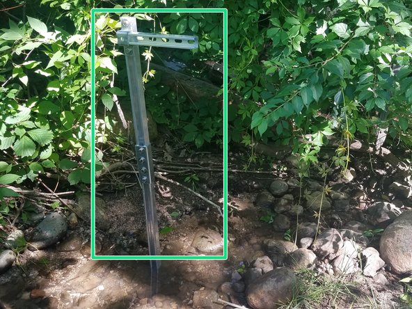 Depth Sensor Node Streambed Installation Procedure, Attaching the strut channel arm: step 4, image 3 of 3