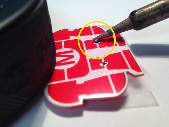Learn to solder electronics with the Maker Shed Solder Badge!, Solder the battery holder: crwdns2935265:011crwdnd2935265:02crwdnd2935265:02crwdne2935265:0