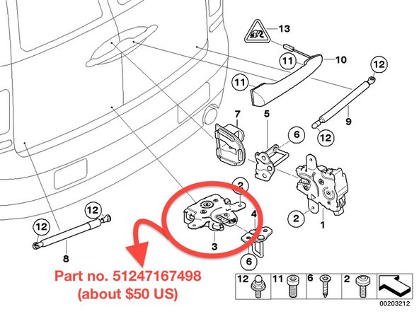 How To Replace the Left Barn Door Lock On The 2008–2014 Clubman, Replace the lock mechanism: step 6, image 1 of 3