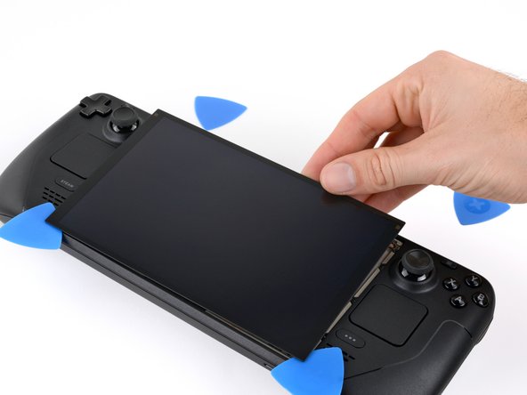 Steam Deck OLED Screen Replacement, Lift the top edge of the screen: crwdns2935265:015crwdnd2935265:03crwdnd2935265:03crwdne2935265:0