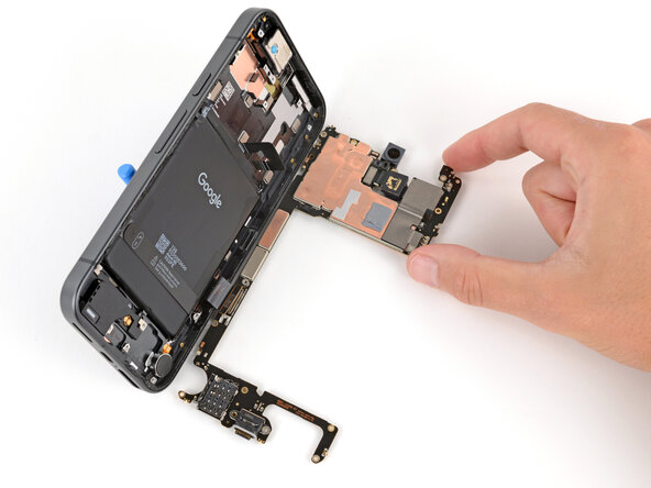 Google Pixel 9a Logic Board Replacement, Slide the logic board into place: passo 39, immagine 2 di 2