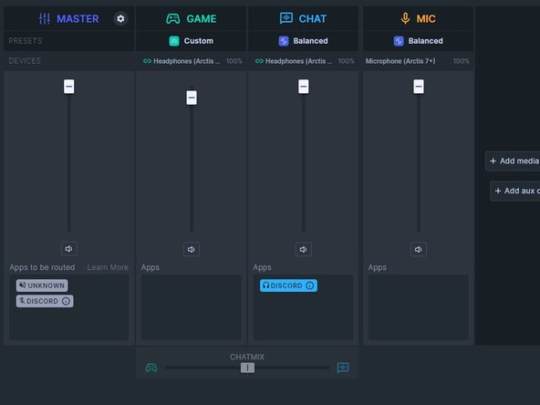 SteelSeries Arctis 7 2019 Edition Wireless CharMix Dial Potentiometer Replacement, Turn on the headset and test that the fix works in SteelSeries GG: crwdns2935265:09crwdnd2935265:01crwdnd2935265:01crwdne2935265:0