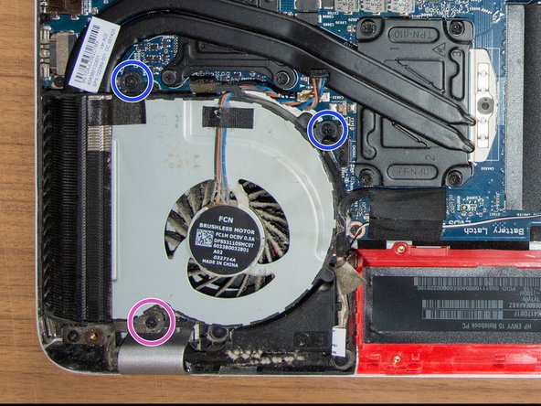 Upgrade the display panel and replace the display cable, Release the fan: crwdns2935265:011crwdnd2935265:03crwdnd2935265:03crwdne2935265:0