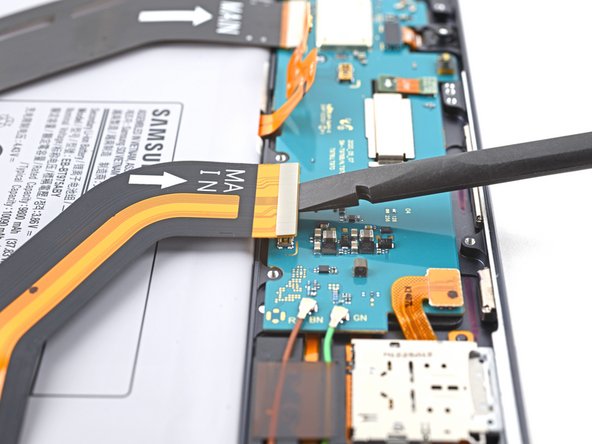 Samsung Galaxy Tab S7 Plus Loudspeaker Assembly Replacement, Disconnect the daughterboard interconnect cable: crwdns2935265:024crwdnd2935265:02crwdnd2935265:02crwdne2935265:0