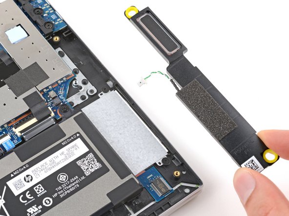 HP EliteBook 845 G9 Left Speaker Replacement, Remove the left speaker: crwdns2935265:010crwdnd2935265:03crwdnd2935265:03crwdne2935265:0