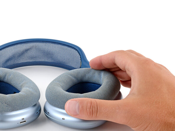 AirPods Max Left Microphone Replacement, Install the left ear pad: step 55, image 2 of 2
