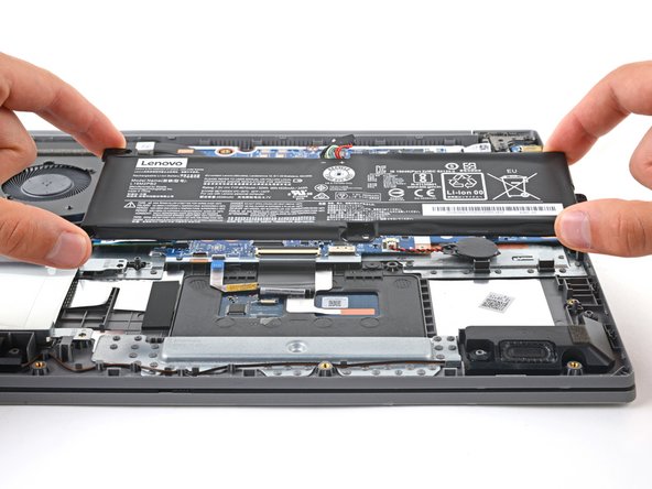 Lenovo IdeaPad 3-15IIL05 Battery Replacement, Remove the battery: crwdns2935265:012crwdnd2935265:02crwdnd2935265:02crwdne2935265:0