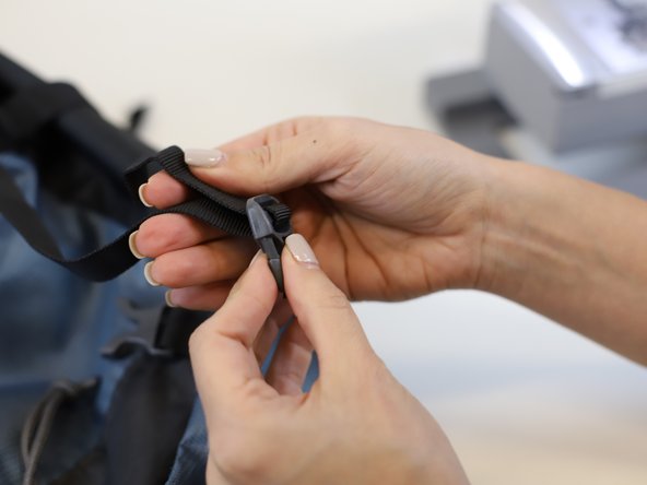 How to Replace a Backpack Buckle (with sewing), Stitch the top buckle piece: crwdns2935265:05crwdnd2935265:02crwdnd2935265:03crwdne2935265:0