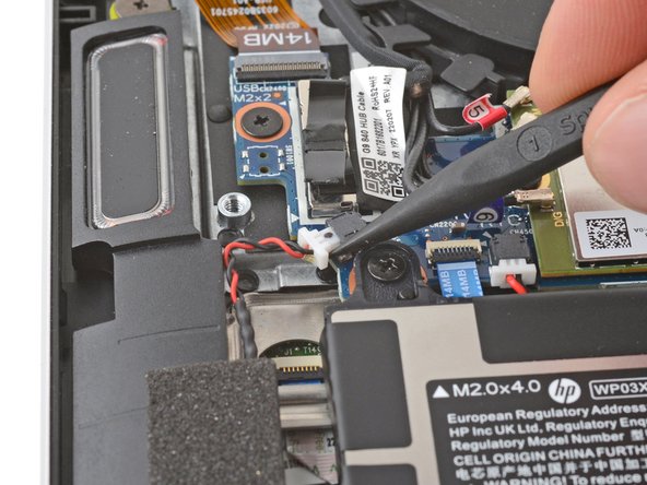 HP EliteBook 845 G9 Right Speaker Replacement, Disconnect the speaker: crwdns2935265:08crwdnd2935265:02crwdnd2935265:03crwdne2935265:0