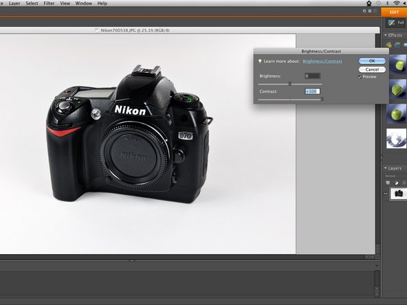 How to Post-Process Pictures, Brightness/Contrast: crwdns2935265:03crwdnd2935265:02crwdnd2935265:03crwdne2935265:0