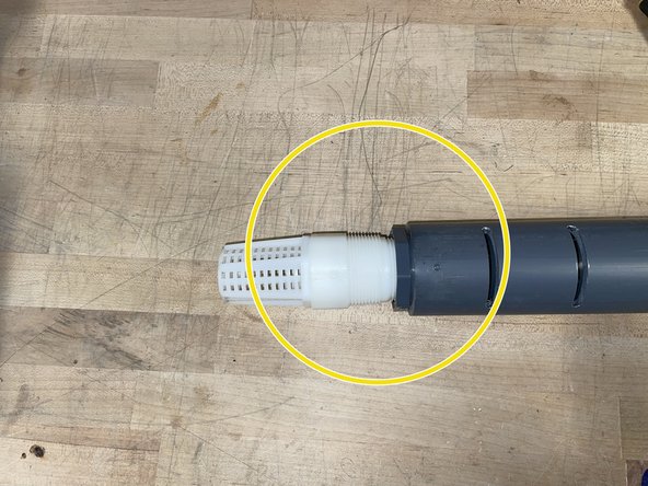 GI Node with Pressure Transducer Assembly, Attaching Foot Valve to Pipe: step 18, image 3 of 3