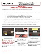 VPCEE Series Hard Disk Drive Replacement Instructions