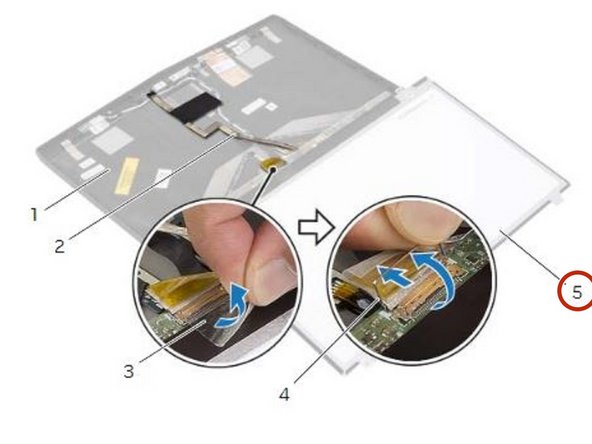 Dell Alienware 14 Display Panel Replacement, Lifting the Connector Latch: 77 단계, 이미지 3개 중 3개