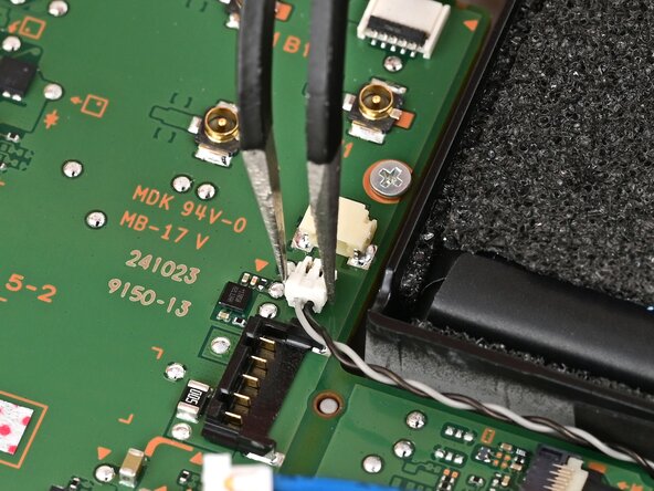 Nintendo Switch 2 Board Replacement, Disconnect the left speaker: crwdns2935265:055crwdnd2935265:02crwdnd2935265:02crwdne2935265:0