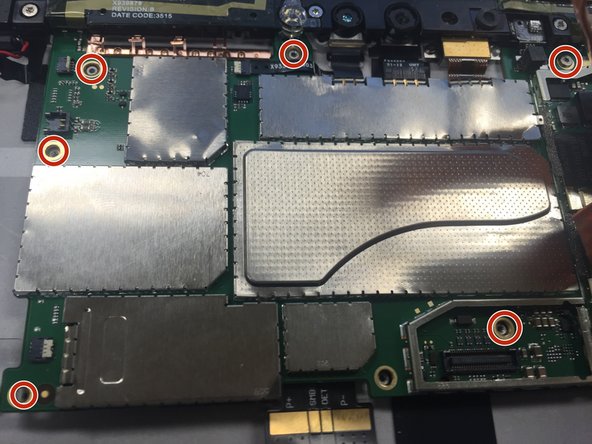 Remove the six 1.5 mm Torx T3 screws securing the motherboard.