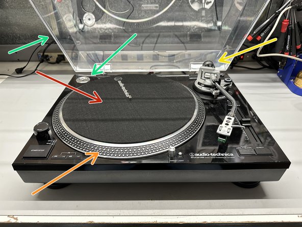 AT-LP120-USB Spotlight Replacement, Prepare Turntable: crwdns2935265:01crwdnd2935265:02crwdnd2935265:03crwdne2935265:0