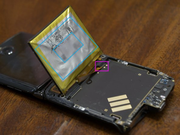 Motorola Razr 2019 Main Screen Replacement, Remove Battery: step 5, image 2 of 3