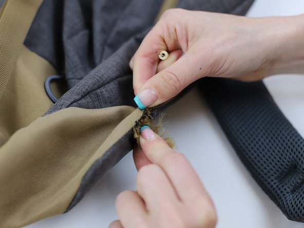 How to Repair a Loose Webbing Strap in a Backpack, Clean the area: crwdns2935265:03crwdnd2935265:02crwdnd2935265:03crwdne2935265:0