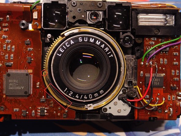 Leica Minilux E02 fix, Lens Flex Cable FPC replacement, Remove the focusing guide ring: adım 5, 3 resimden 2.