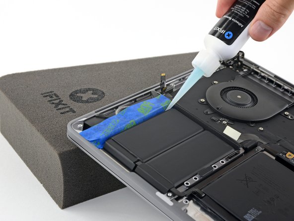 MacBook Pro 13" Touch Bar Late 2016 Battery Replacement, Apply adhesive remover: step 79, image 2 of 3