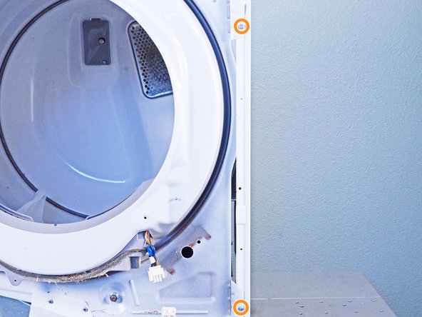 Whirlpool WED87HED Dryer Hi-Limit Thermostat/Inlet Thermistor Testing and Replacement, Unfasten the lower front bulkhead: crwdns2935265:037crwdnd2935265:02crwdnd2935265:02crwdne2935265:0