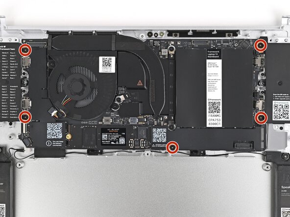 Framework Laptop 13 Pro Bottom Cover Upgrade Kit, Install the Mainboard screws: step 37, image 1 of 2
