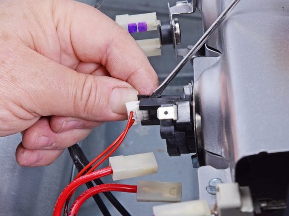 Whirlpool WED87HED Dryer Heating Element Testing and Replacement, Disconnect the inlet thermistor: crwdns2935265:047crwdnd2935265:02crwdnd2935265:02crwdne2935265:0