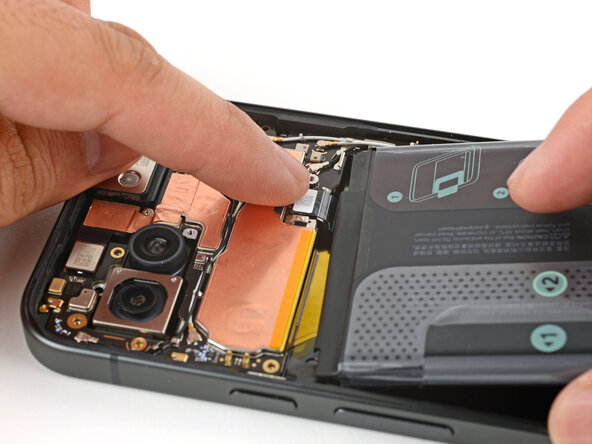 Google Pixel 10a Battery Replacement, Connect the battery: step 24, image 1 of 1