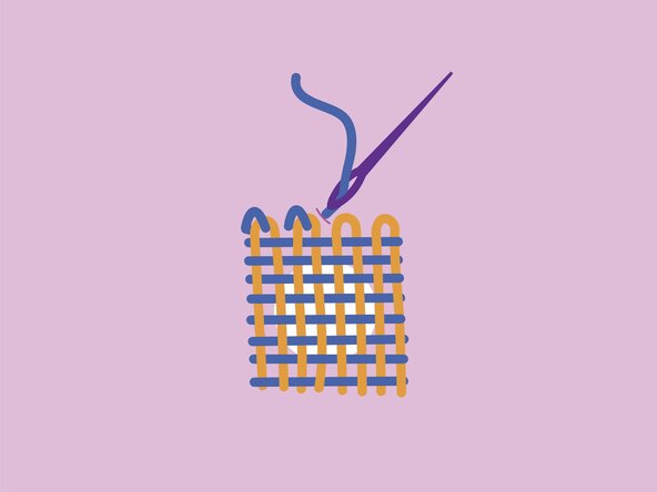 Woven Darning with a Speedy Weave, Secure the warps: crwdns2935265:014crwdnd2935265:03crwdnd2935265:03crwdne2935265:0