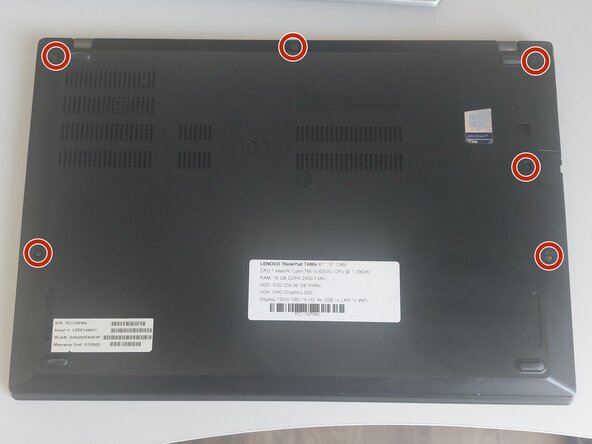 Lenovo ThinkPad T480s Thermal Paste Replacement, Opening the back panel.: crwdns2935265:01crwdnd2935265:01crwdnd2935265:03crwdne2935265:0