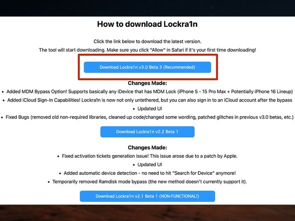How to Bypass Activation Lock with Lockra1n, Download the Tool: step 4, image 1 of 2