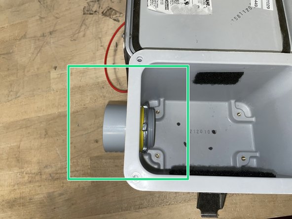 GI Node with Pressure Transducer Assembly, Attaching Pipe Fitting to Enclosure: step 5, image 3 of 3