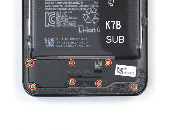 Xiaomi Redmi Note 10S Battery Replacement, Unfasten the midframe screws: crwdns2935265:012crwdnd2935265:02crwdnd2935265:02crwdne2935265:0