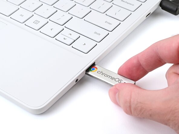 How to Install ChromeOS Flex, Connect the USB drive: step 2, image 2 of 3