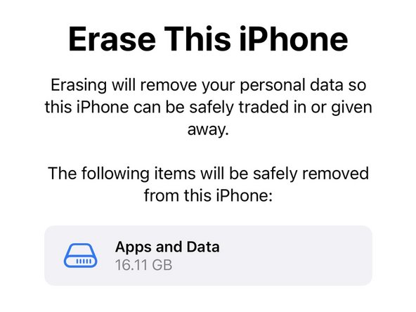 How to Factory Reset an iPhone, Reset the iPhone: crwdns2935265:03crwdnd2935265:02crwdnd2935265:03crwdne2935265:0