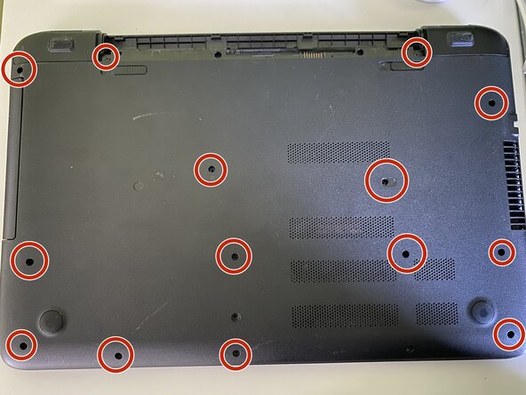 HP 17-p051no Basic Disassembly, Remove screws from the base: crwdns2935265:02crwdnd2935265:01crwdnd2935265:01crwdne2935265:0