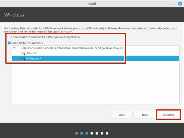 How to Install Linux Mint on a Windows PC, Connect to the internet: шаг 8, изображение 1 из 2