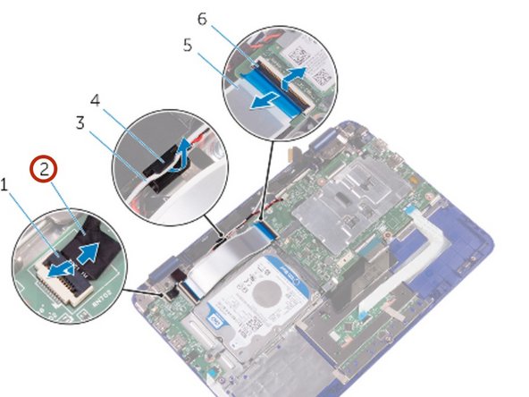 Dell Inspiron 11 3179 Display Assembly Replacement, Disconnecting the Sensor-Board Cable: crwdns2935265:05crwdnd2935265:02crwdnd2935265:02crwdne2935265:0
