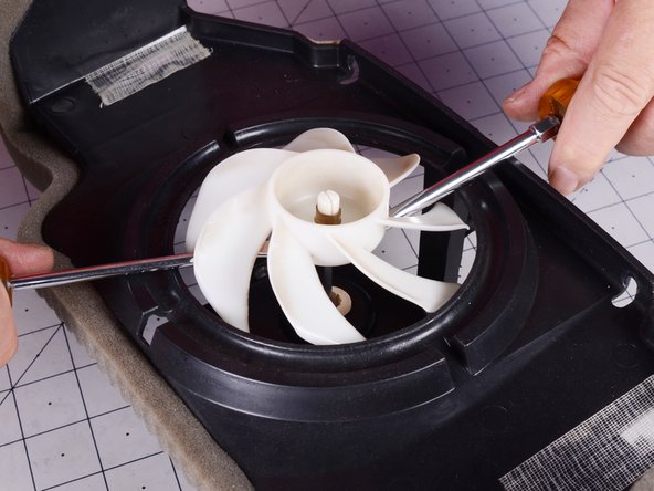 LG Refrigerator Evaporator Fan Replacement, Remove the fan blades from the fan motor shaft: crwdns2935265:025crwdnd2935265:02crwdnd2935265:03crwdne2935265:0