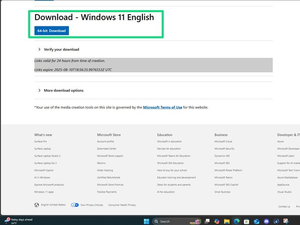 Windows 10/11 - USB Installation Media Creation (Rufus), Download Windows 10 or 11: crwdns2935265:01crwdnd2935265:03crwdnd2935265:03crwdne2935265:0
