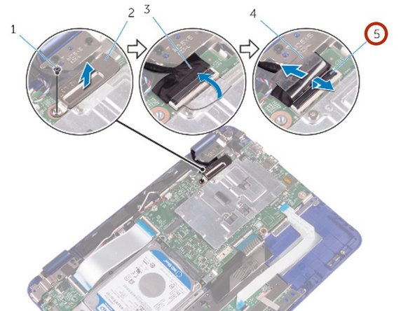 Dell Inspiron 11 3179 Display Assembly Replacement, Disconnecting the Display Cable: crwdns2935265:00crwdnd2935265:01crwdnd2935265:02crwdne2935265:0
