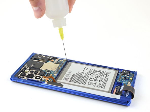 Samsung Galaxy Note10+ Battery Replacement, Loosen the battery adhesive: crwdns2935265:017crwdnd2935265:02crwdnd2935265:02crwdne2935265:0